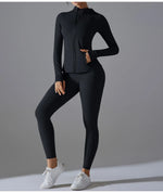 New Yoga Set 2PCS Sports Outfits Women Clothes Fitness Tracksuit Gym Legging Workout Long Sleeved Female Yoga Suit Sportswear