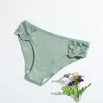4Pcs/Set Cotton Panties Women Low Rise Briefs Breathable Underwear Solid Color Lace Trims Panty Female Underpants Sexy Lingerie