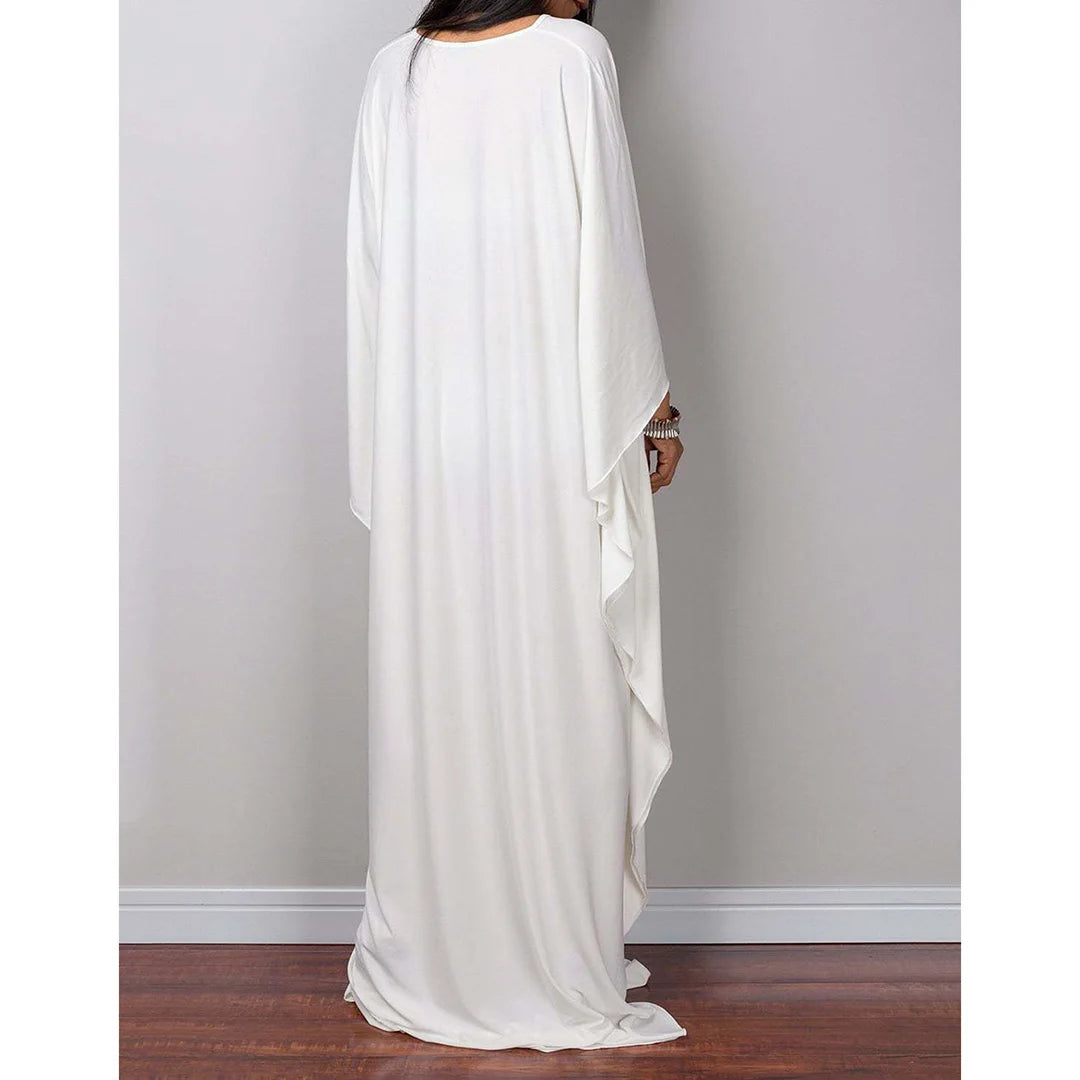 Greek Goddess Long Dress Batwing Sleeve Tunic Beach Cover Up Cover-ups Beach Dress Beach Wear Beachwear Kaftan Maxi Dress V4427