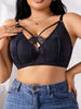 Women's Plus Size Lingerie Half Cup Gathered Push Up Front Button Lace Cross Design Suitable For Voluptuous Women XL-XXXL MR2895