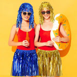 Bright Colors Beach Dance Skirt Hawaii Skirt Elastic Mid-rise Adults Kids Mini Skirt Rain Fringe Tassels Adjustable Curtain