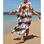 2026 New Colorful Kaftan Tunic Beach Dress Beach Wear Beachwear Beach Cover Up Cover-upsLoose Maxi Dress Female Women V4428
