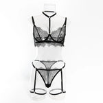 Toucheart Sexy Lingerie Suit Female Sexy See-through Lace Halter Bra SetAdjustable Leg Ring Set for Women Sexy Underwear New
