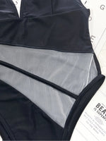 2025 Sexy Splicing Mesh See Through Female Swimwear One Piece Swimsuit Women High Cut Monokini Bathing Suit Swim Beach Wear