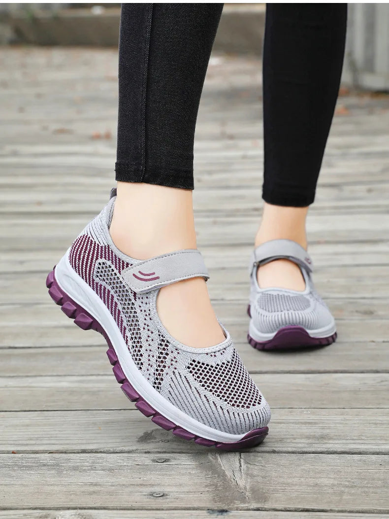 Women Shoes Breathable Vulcanized Shoes Purple Women Sneakers Fashion Breathable Mesh Casual WalkingWomen Work