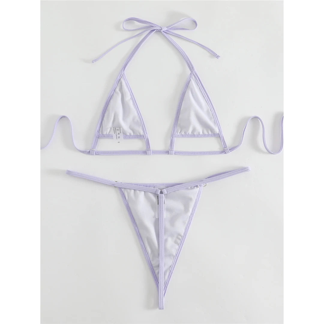 New Wrinkled Extreme Mini Micro Thong Bikini Women Swimwear Female Swimsuit Two-pieces Bikini set Bather Bathing Suit Swim K4827