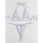 New Wrinkled Extreme Mini Micro Thong Bikini Women Swimwear Female Swimsuit Two-pieces Bikini set Bather Bathing Suit Swim K4827