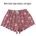 Summer Pajama Set for Women Sleepwear Sexy Lingerie Pink Moon and Planet Print Camisole and Shorts Sets Comfortabl Casual Suit