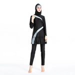 Women's Muslim Swimsuit Modest Full Cover Bathing Suit Irregular Patchwork Islamic Arab Middle East Ladies Swimwear 2025 New