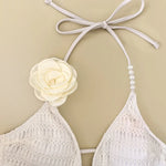 Sexy White Pink 3D Flower One Piece Swimsuit Skirts Sets Women Hollow Out Backless Thong Bikini Beach Bathing Suit Swimwear 2026