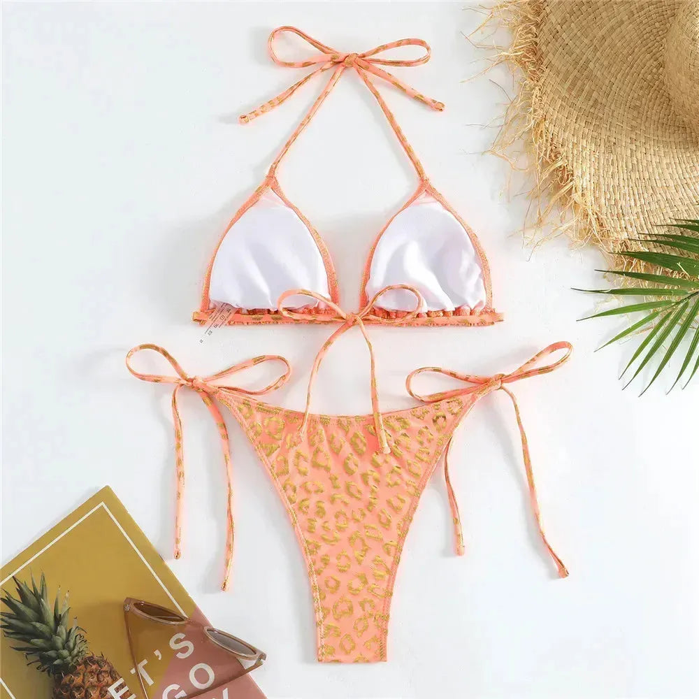 Fish Scales Shiny Halter Triangle Bikinis Sets Swimwear Women Micro Thong Swimsuits Swimming Suit Biquinis Bikinis de Mujer 2026