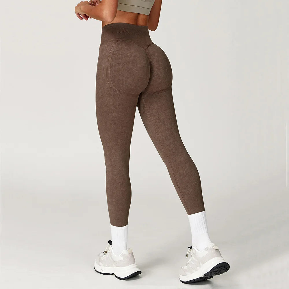 Yoga Pants Seamless Fitness Legging Women Sports Yoga Pant High Waist Ribbed Gym Clothes Fitness Workout Wear Scrunch Bum Tights