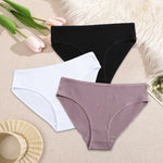 3Pcs/Set Women's Seamless Cotton Briefs Women Panties Solid Color Breathable Underwear Female Low Waist Soft Lingerie S-XXL