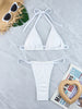 Sexy Micro Bikini 2024 Woman Swimsuit White Ribbed Swimwear Women String Thong Bikinis Set Female Bathing Suit Beachwear Biquini