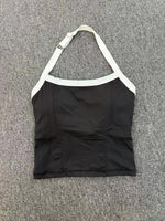 Hanging Neck Top Women Sports Bra Push Up Fitness Yoga Bra Color Blocked Underwear Gym Sport Tops Women Running Vest Bralette