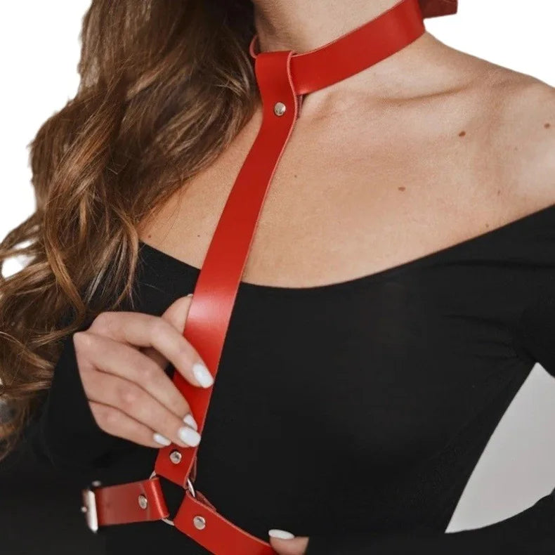 Cosplay Sex Leather Bondage Kit BDSM Restraints Fetish Erotic Sex Toys Couples Women Bandage Slave CollarsHandcuffs Adult Game