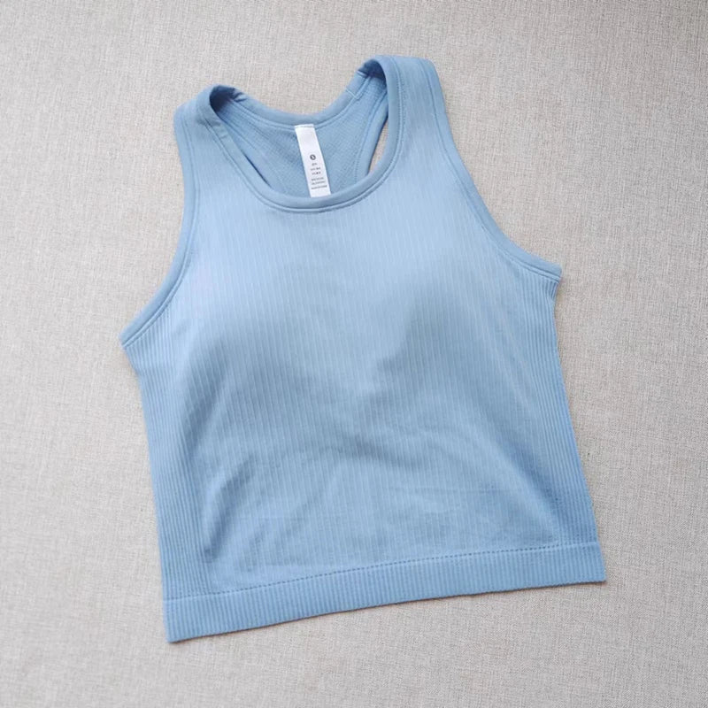 Sports Short Vest Sleeveless, Breathable, Sweat-Absorbent, Wearing Running and Fitness Training Yoga Clothes.