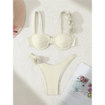 Sexy 3D Flowers Underwired Bikini Women Swimwear Female Swimsuit Two-Pieces Bikini Set Brazilian Bather Bathing Suit Swim V7970