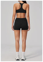 Quick Drying Shaved Tight Yoga Suit for Women Color Contrast Slim Sports Bra High Waist Shorts Running Fitness Suits Tracksuit