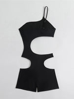 Asymmetric One Shoulder High Waist Shorts Cut Out Padded Bather Bathing Suit Swim One Piece Swimsuit Women Swimwear Female K8044