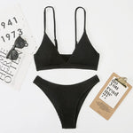 Sexy Extreme Micro Bikini Set 2024 Women White Black Wave V Neck Push Up Thong Swimsuit Beach Bathing Suit Two Piece Swimwear