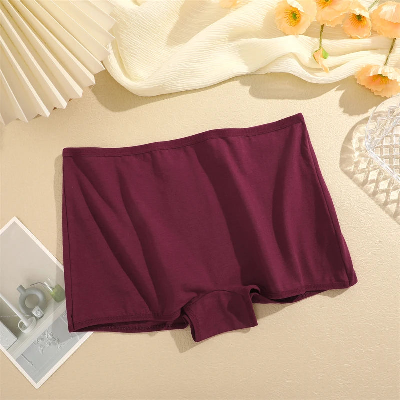 3PCS Women'sCotton Seamless Panties Sports Boxers Underwear Female Solid Color Briefs Cozy Lingerie Intimate Underpants XS-XL
