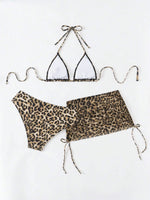 3 Pieces Triangle Halter Bikini 2026 Women & Beach Skirt Swimwear Female Printed Swimsuit Bathers Bathing Swimming Swim Suit