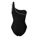 Women's One Piece Swimsuti Sexy Black Metal Starfish Ornament Tummy Control Swimwear 2025 Summer Bathing Suit Holiday Monokini