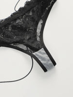 The Best-selling Sexy Gathering Style Lace Flower Adjustable Shoulder Strap Two-piece Set For Women's Underwear A3129
