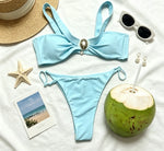 2026 Sexy Bikinis Micro Thongs Swimsuit Women Bathing Suit Rings Biquini Bandage Beachwear Print Swimwear Brazilian Bikini Sets