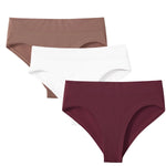 3Pcs/Set High Rise Briefs Women Classic Panties Female Underpants Solid Color Panty Plus Size Underwear Sexy Lingerie S-3XL