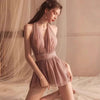 French Style Sexy Nightgown for Women Thin Strap Backless Lace Mesh Sleep Dress Summer French Style Hot Date Night Homewear