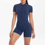 Women's Seamless Yoga Jumpsuits Sports Fitness Zipper Open Beauty Back Hip-lifting One-Piece Running Training Workout Bodysuits