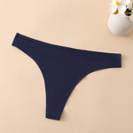 1PC Women Seamless Thongs Ice Silk T-back Solid G-String Breathable Crotch Sexy Lingerie Women's Underwear M-XL Intimates