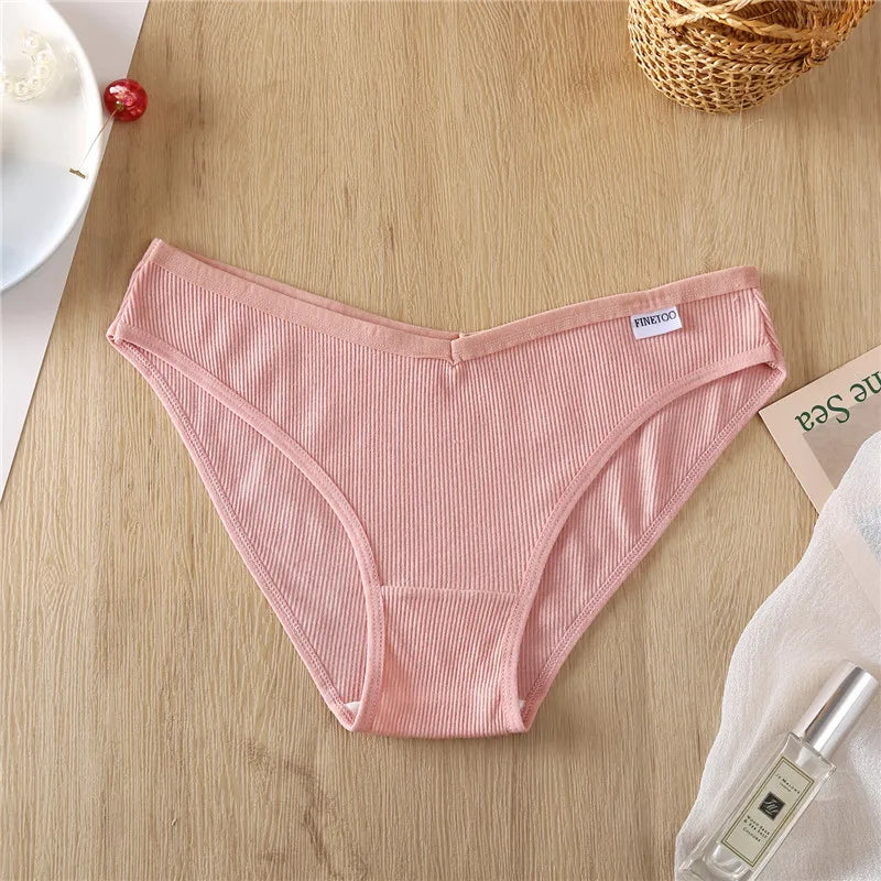 5Pcs Women Cotton Panties V-Belt Ladies Soft Female Sexy M-4XL Low-Rise Panties Bikini Underwear Comfortable Lingerie 2024
