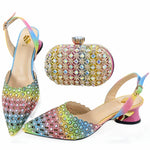 DoershowHigh Quality African Style Ladies Shoes And Bags Set Latest purple Italian Shoes And Bag Set For PartyHAE1-7