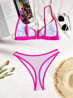 Sexy Black Bikinis Sets Pink Edge Swimwear V Neck Swimsuit Woman 2026 Micro Thong High Cut Bathing Suit Bikinis De Mujer Biquini
