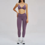 2PCS Yoga Suit Sports Set Women Fitness Quick-Drying Gym Tracksuit Running Nude Feeling Workout Outfit Sport Bra Leggings Suit