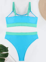High Waist Bikini 2026 Solid Swimsuit Women Padded Swimwear Female Sports Bathers Bathing Swimming Swim Suit Beachwear