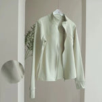 Women's High-End Velvet Yoga Jacket Stand Collar Long Sleeve Fitness Running Training Top for Autumn Winter Sports