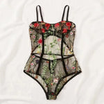 Toucheart Sexy Lingerie Embroidery Underwear Hollow Lace One-piece Suspender Nightgown Transparent Porn Sexy Female Lingerie New
