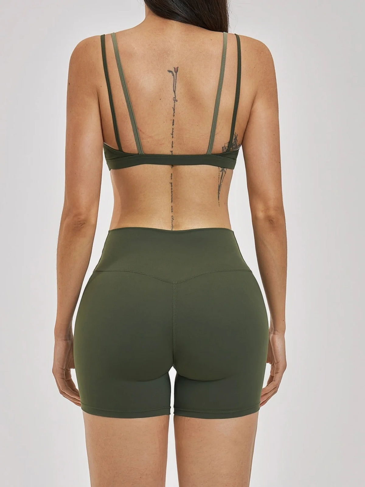 Women 2PCS Yoga Suit Double Strap Shockproof Sports Bra High Waist Tigh Short Fitness Suit Gym Running Leggings Tracksuits
