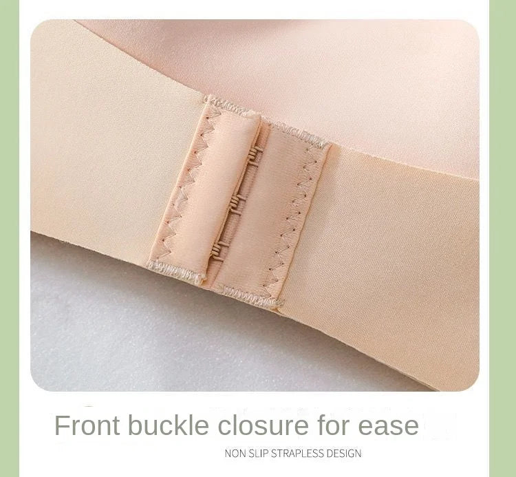 Summer Ice Silk No Trace Strapless Underwear Women Small Chest Gathering Non-slip Not Drop Breast Invisible Bra Cover Wipe Chest