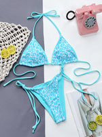 Sexy Mirco Bikini 2024 Women Neon Hot Pink Patchwork Triangle Swimsuit Beach Brazilian Bathing Suit Tie Side Thong Swimwear