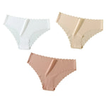 3Pcs/Set Ice Silk Panties Women Low Rise Briefs Female Underpants Invisible Underwear Sexy Lingerie Seamless Bottoms XS-XL