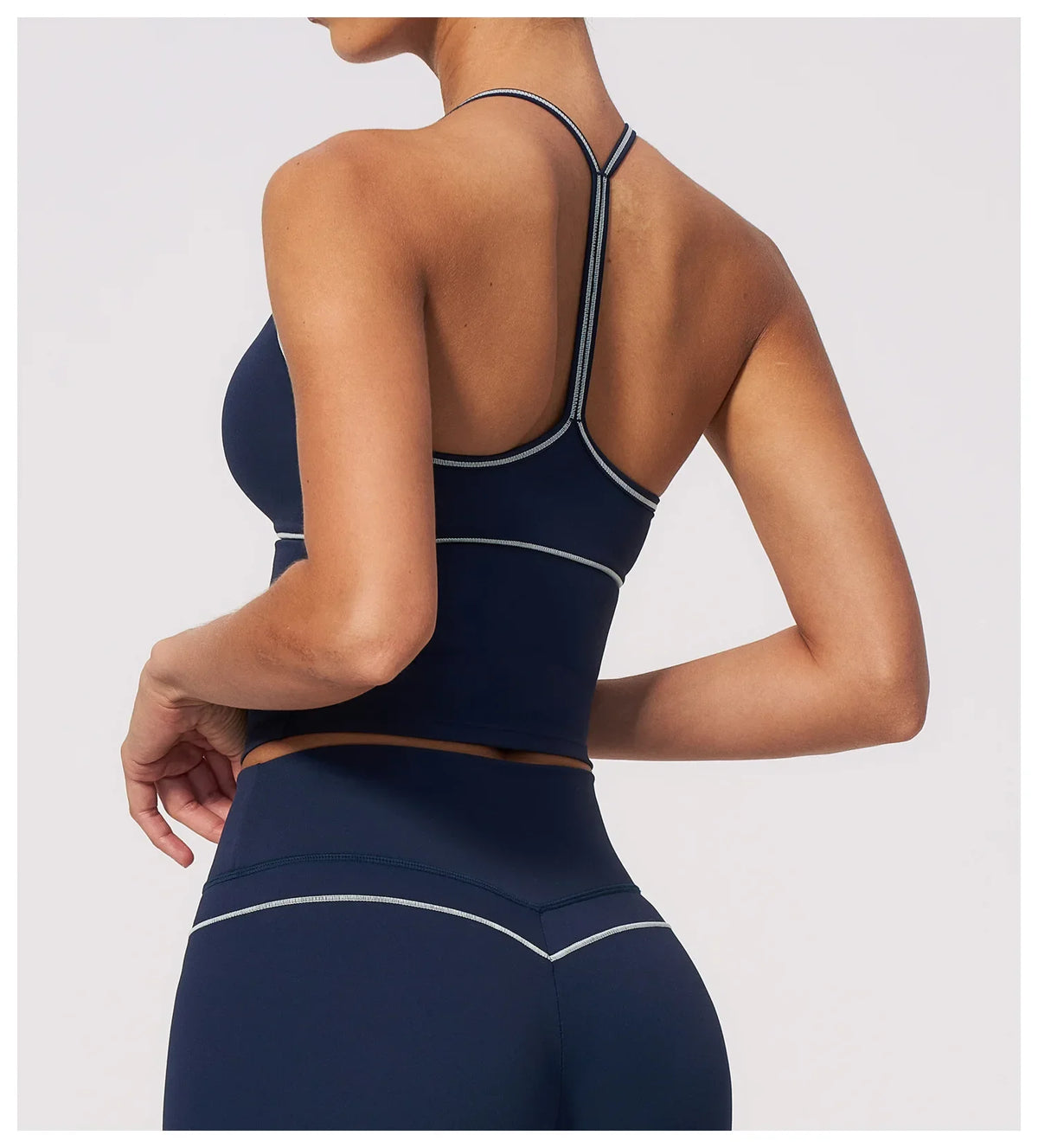 Summer Back I Shaped Sports Bra Sexy Deep V Neck Contrast Color Slimming Yoga Tank Top Outdoor Workout Fitness Gym Running Vest