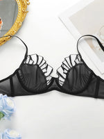 New Design High-Quality Lingerie Set With Sexy butterfly Line Mesh Plicing Women's Underwear Push Up Bra 2 Pieces YS2417
