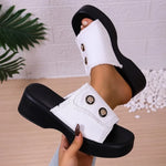 Leopard Print Women's Shoes Wedge Slippers Square Toe 2026 Summer New Fashion Platform Outdoor Beach Slippers Sandalias De Mujer