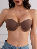 Trendy daily commute Strapless bra Comes with Clear Detachable Straps Push up bra Comfortable basic style women lingerie