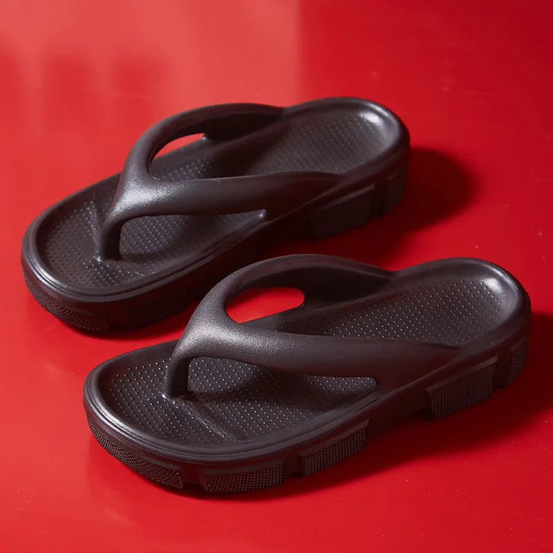 Thick Sole Wedges Flip Flops For Women 2025 Summer ClipPlatform Sandals Woman Non-slip Beach Slippers Girls Outdoor Slides
